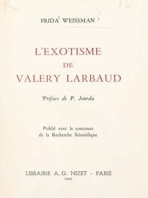 cover image of L'exotisme de Valery Larbaud